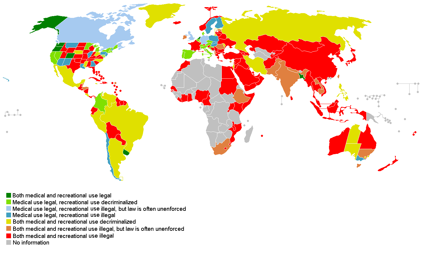 Legality of cannabis by country